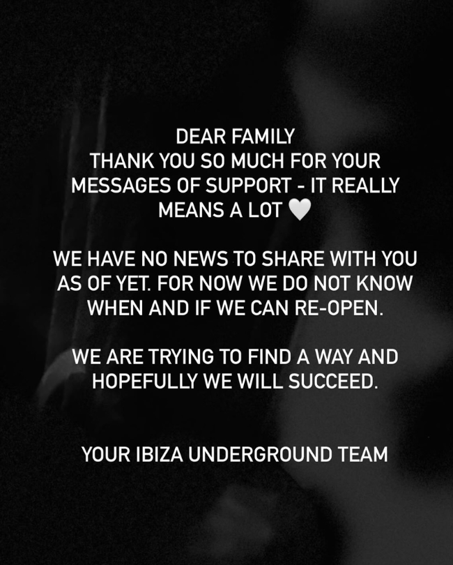 ibiza underground statement