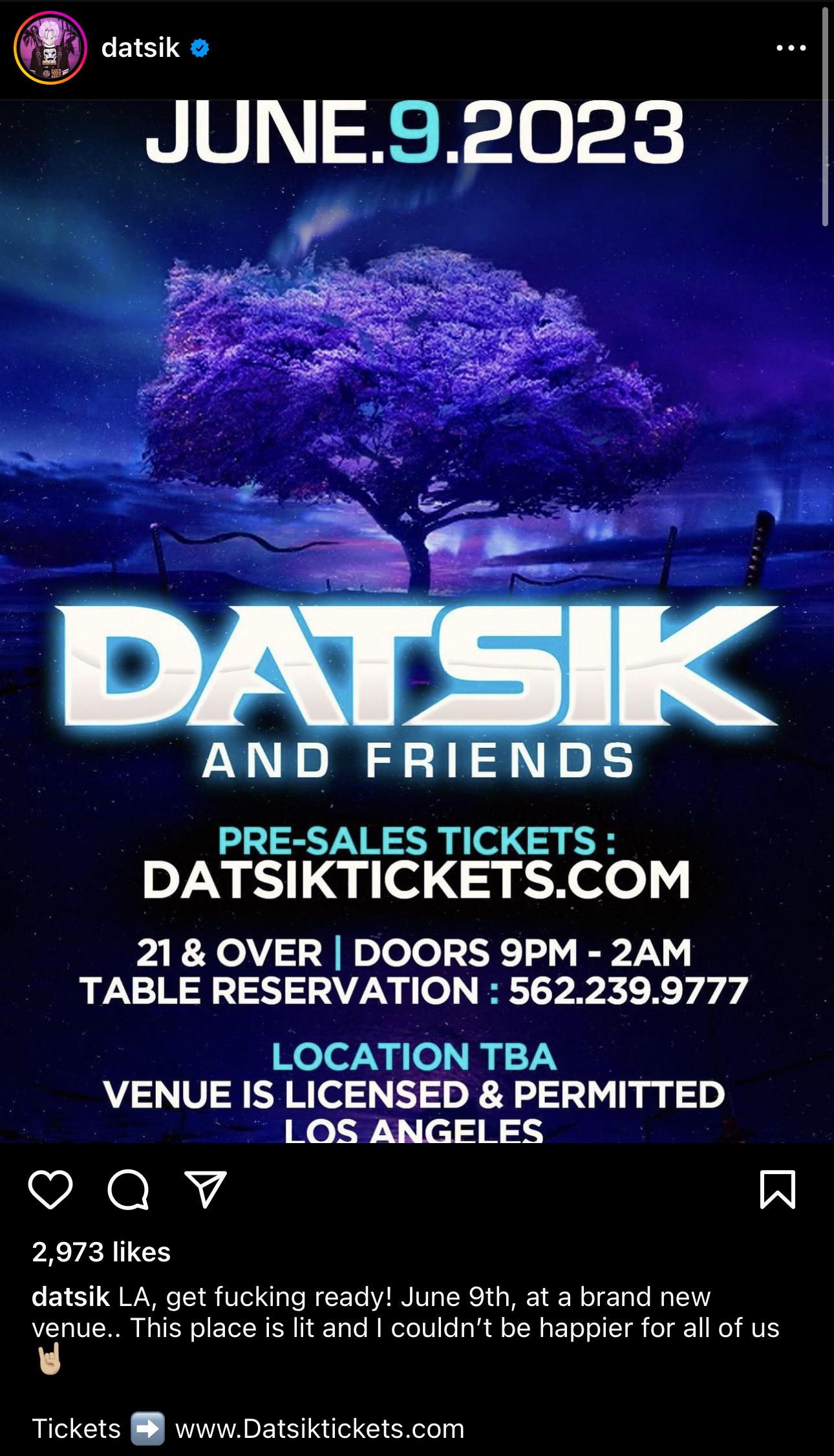 datsik new venue