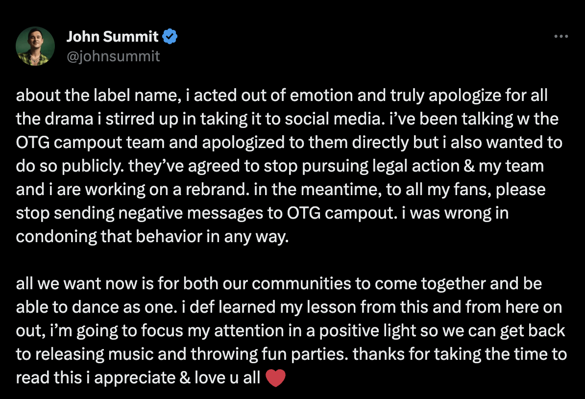 john summit apology