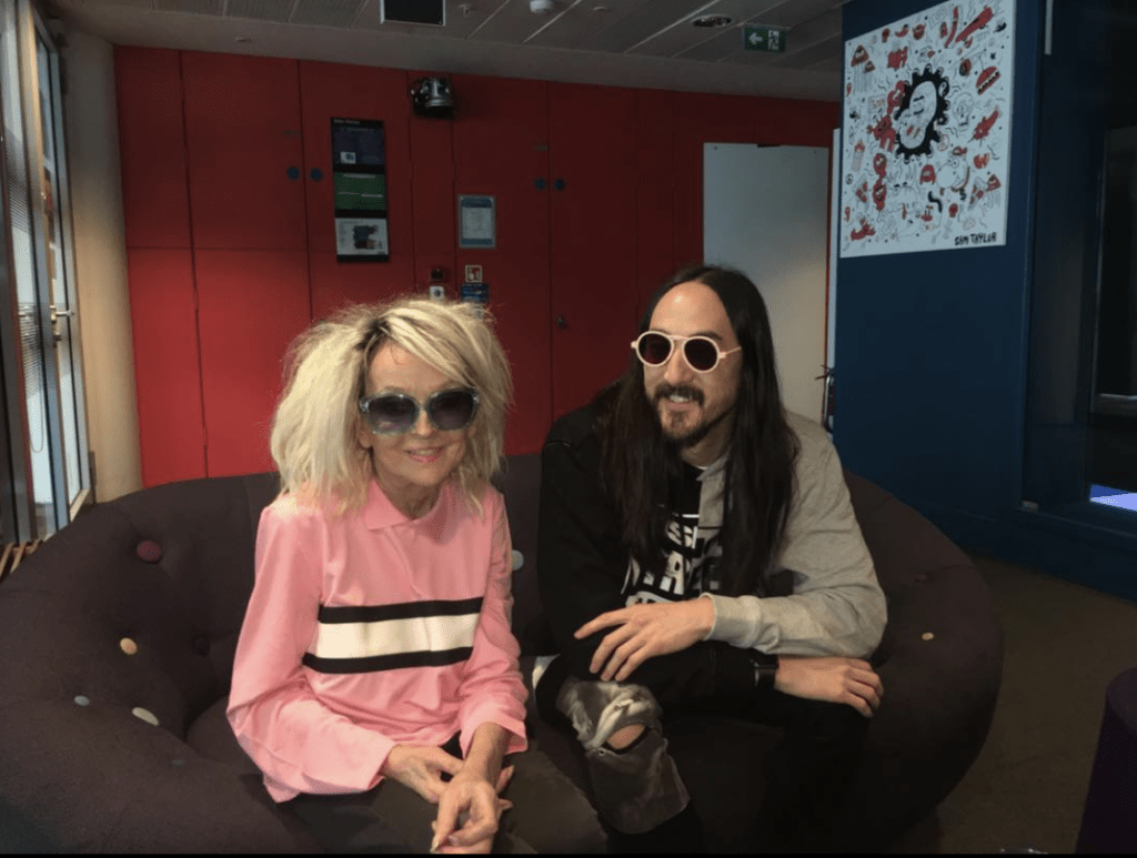 Annie Nightingale and Steve Aoki