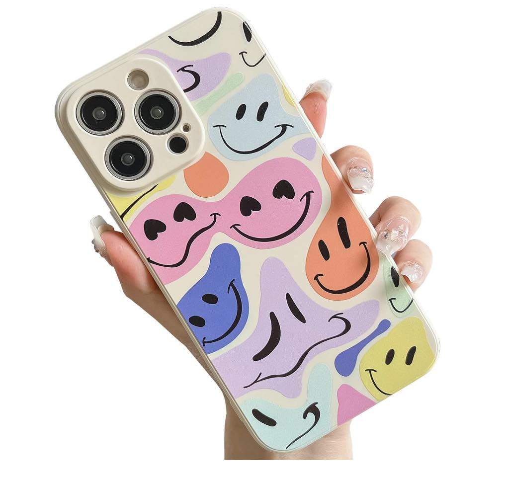 trippy smiley face colorful phone case