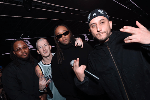 Grammy winner Leon Thomas III , Talon Reid, Ty Dolla $ign and Dre Sinatra attend Affinity Nightlife presents "Music Is Love | Love is Music" Grammys after party at Academy LA