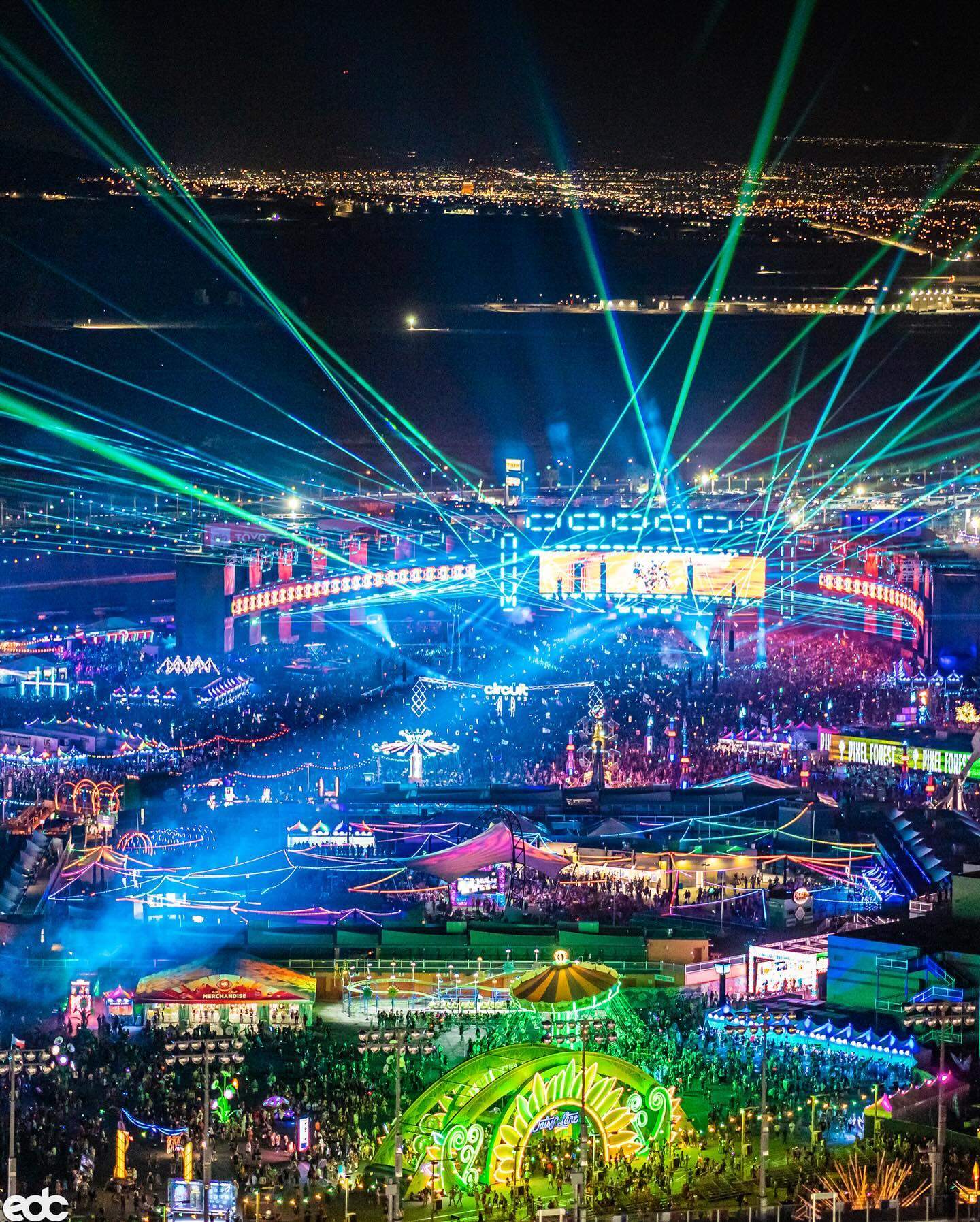 edc las vegas aerial