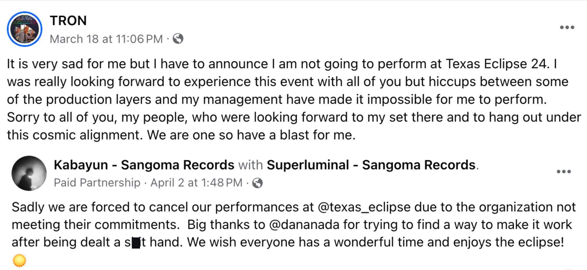 texas eclipse statements 