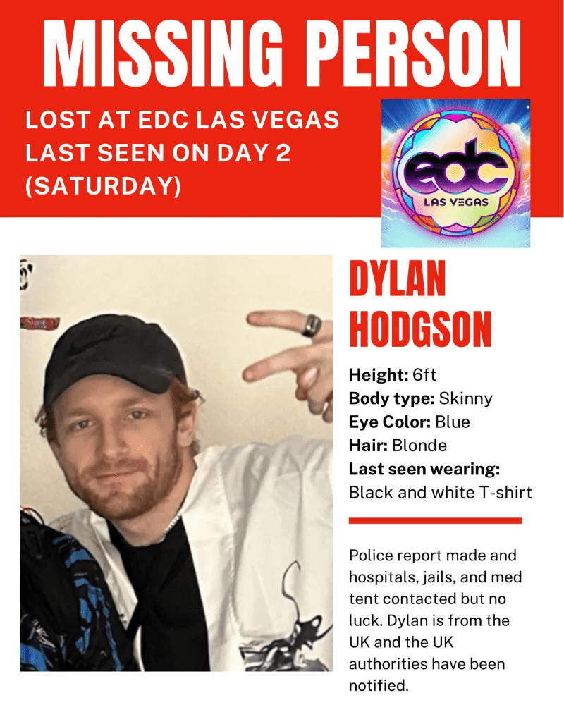 missing person poster edc las vegas