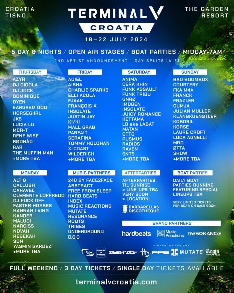 Terminal V Croatia lineup