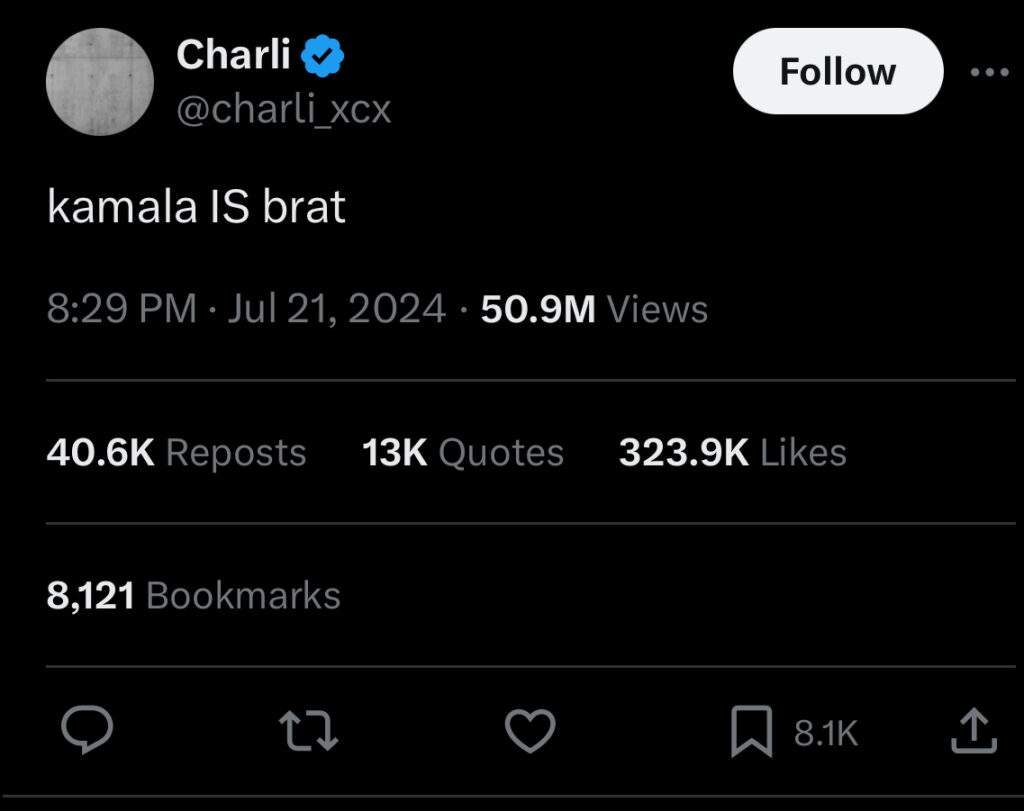 Kamala Harris charlie xcx